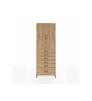 Arges Dolap 3 Raflı 6 Çekmeceli 2 Kapaklı 88x30x243 Çam-Çam