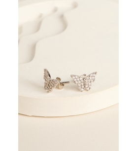 Elika Silver 925 Ayar Gümüş Kelebek Model Küpe