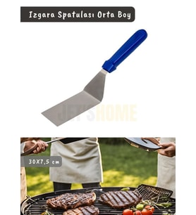 Barbekü Spatulası Paslanmaz Izgara Spatulası Çelik Hamburger Spatulası 30 cm