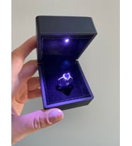 Işıklı kutuda çelik pandora mavi ayarlanabilir yüzük