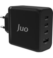 Juo 100W 4 Portlu Usb-C + Usb-A Gan Şarj Aleti iPhone & Macbook & Notebook Uyumlu Pd Type-C Hızlı Şarj Cihazı Siyah Teşhir