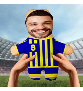 Motto Gift Kişiye Özel Fotoğraflı Sarı Lacivert Taraftar Peluş Oyuncak 531012