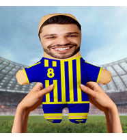 Motto Gift Kişiye Özel Fotoğraflı Sarı Lacivert Taraftar Peluş Oyuncak 531012