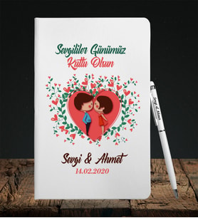 Sevgililer Gününe Özel Defter Kalem Seti 3