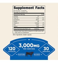 Grass-Fed Beef Liver 3,000 mg 120 Capsules - NON GMO - GLUTEN FREE
