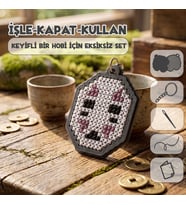 Etamina Anime Hediye Hobi Seti: Kaonashi Yüzsüz Kanaviçe ve Etamin Anahtarlık Kiti