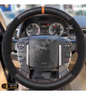 Land Rover Discovery 4 Dikme Direksiyon Kılıfı Alcantara Süet Mat Karbon Taba Yüzük ve Dikiş 3.0 TDV6-SDV6-HSE-SE 2010-2016
