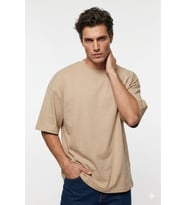 Bisiklet Yaka % 100 Pamuk Relaxed Fit T Shirt Erkek T SHİRT