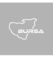 Bursa Harita Araba Sticker siyah 16x11 CM (Beyaz)