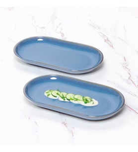 GÜRAL PORSELEN Bilbao 2 Adet 25x15cm Kayık Tabak Reaktif Marin 970