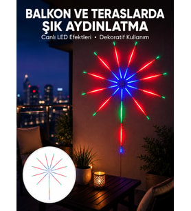 Uygulama Destekli RGB LED Havai Fişek Duvar Aydınlatması Yeni Nesil