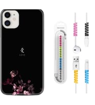 Apple iPhone 11 12 13 Mini Kılıf Kablo Koruma Spiral Silikon Love 1629