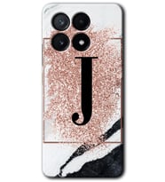 Poco x6 Pro Kılıf HD Desen Baskılı Kılıf - Pembe Mermer Desenli J Harfi