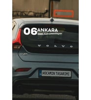06 Ankara Kahramankazan Plaka Kodlu Beyaz Araç Sticker Kahramankazan İlçe Yazılı Ankara Özel Tasarım 40x8 cm Şehir ve İlçe Temalı Kaliteli Sticker