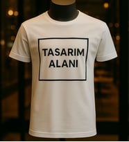BK Gift Kişiye Özel Logolu Unisex Beyaz Yuvarlak Yaka Tişört-1, Firma T-shirt, Logolu T-shirt, Sevgiliye Hediye