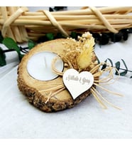 25 Adet Doğal Ağaç Kütük Mumluk Söz Nişan Nikah Düşün Hediyelik Magnet-