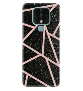 Tecno Camon 16 18P Pova Pova 3 Pova Neo Kılıf Desemli Silikon Pembe Şeritli Mermer 1312