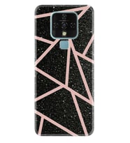 Tecno Camon 16 18P Pova Pova 3 Pova Neo Kılıf Desemli Silikon Pembe Şeritli Mermer 1312
