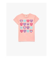 Koton Kalp Baskılı Pembe Kız Çocuk T-Shirt 6SKG10017AK