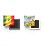 Buzdolap Magnetleri - Senegal Bayrağı ve Dakar Retro Tema - 2'li Set Magneti