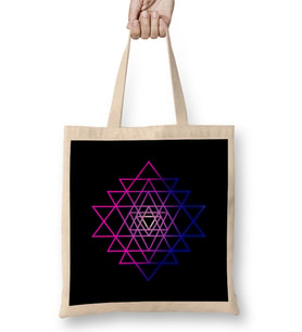 Sri Yantra Mandala Sri Yantra Sacred Geometry Bez Çanta Uzun Saplı