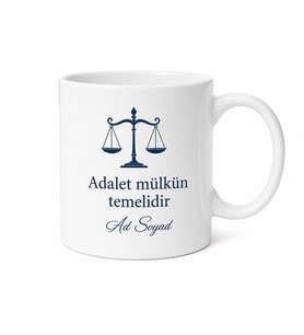 Dünya Hukuk Günü Hakim Savcı Hediye Kupa Bardak Adalet Temalı Özel Tasarım