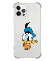 Apple iPhone 12 Pro Uyumlu Köşe Korumalı Antişok  Kapak Donald Duck Tasarımlı Şeffaf  Kılıf