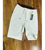 Demente Erkek Kayra Kumaş Beli Lastikli Şort Jogger (Beyaz)