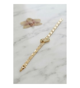 Mey İthalat® Gold Renk Pirinç Zirkon Taşlı Yılan Model Kadın Bileklik