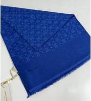 Elegans Monogram Şal-75 X 190-090700-924 Saks Mavi