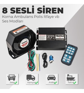 Profesyonel Kumandalı Universal Slim İnce Siren 200W