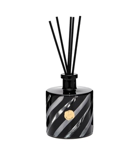 500 ml Spiral Kesme Cam Black Vanilya Oda Kokusu (Siyah)