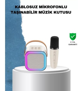 Karaoke Mikrofon Hoparlör Seti 6 Saat Kullanım Süresi