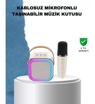 Karaoke Mikrofon Hoparlör Seti 6 Saat Kullanım Süresi