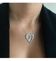 Rodium Kaplama Ayak İzi Gümüş Kolye (Karışık)