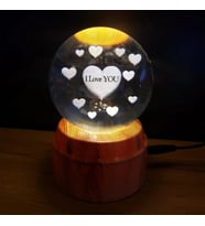 Dodes Kalpli I Love You Tasarımlı Dönen Cam Küre