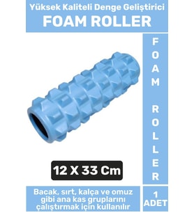 Premium Fitness Aerobik Denge Stabilite Kas Esnekliği Geliştirici Kadın Erkek Foam Roller 33 Cm