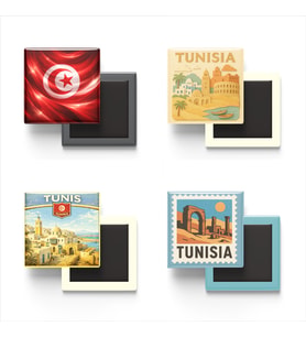 Buzdolap Magnetleri - Tunus Tunus - Tunisia - 4'lü Set Magneti