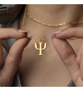 Kişiye Özel 925 Ayar Gümüş Yunan Harf Kolye (Gold)