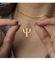 Kişiye Özel 925 Ayar Gümüş Yunan Harf Kolye (Gold)