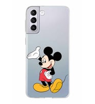 Samsung Galaxy S21 Plus Kapak Mickey Mouse Tasarımlı Şeffaf Silikon Kılıf