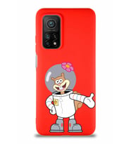 Xiaomi Mi 10T Pro Soft Premier Kapak Sandy Tasarımlı Silikon Kılıf - Kırmızı (Şeffaf)