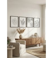 Modern Sanat Estetiği 4’lü Ahşap Çerçeveli Tablo Seti
