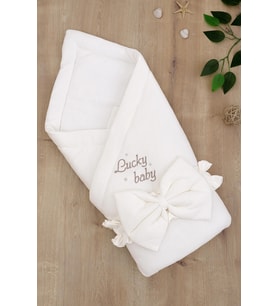 Kız Erkek Bebek Unisex Lüks Kundak Battaniye STL6755 (Ekru)