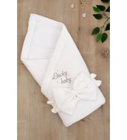 Kız Erkek Bebek Unisex Lüks Kundak Battaniye STL6755 (Ekru)