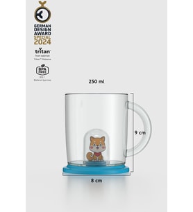 Renga Joy Fil Figürlü 250 ml Kulplu Tritan Bardak 222053 Pembe (Mavi)