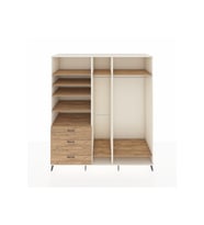 Kronos Dolap 9 Raflı 3 Çekmeceli 3 Askılı 220x59x243 Aytaşı-Çam/Çam