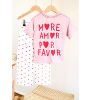 Miniğimin Cicileri More Love Baskılı Kalp Desenli Pantolonlu Kız Çocuk Takım - Pembe
