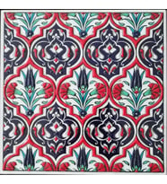 Armada Çini 20x20 Cm ED 309 Kırmızı Madalyon El dekoru Çini Pano