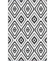 Eliana Home Baskılı, Yıkanabilir Kaymaz Taban Salon Halısı LNA1491 100x150 cm (Siyah)